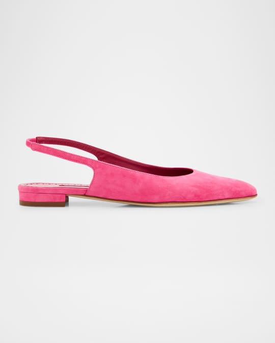 Suede Slingback Ballerina Flats
