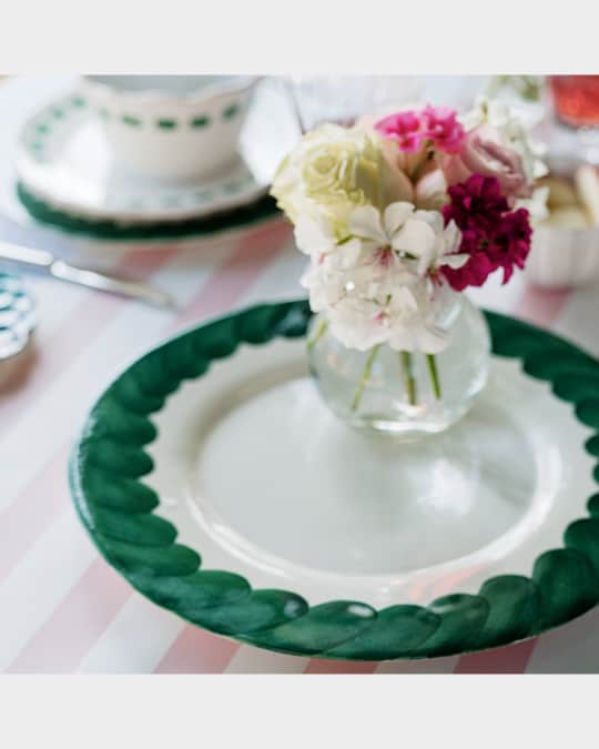 Lisbon Green Brushstroke Round Platter