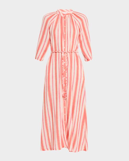 Xirena Alicia Striped Cotton Midi Dress | Neiman Marcus
