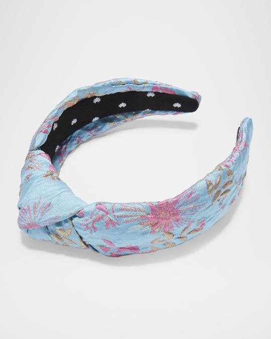 Lele Sadoughi Knotted Floral Brocade Headband | Neiman Marcus display picture 3