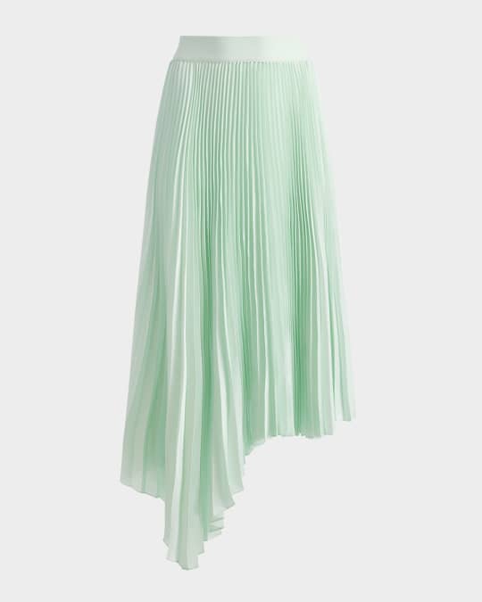 Jenara Asymmetric Pleated Midi Skirt