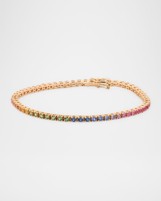 18K Rose Gold Multi Sapphire Tennis Bracelet