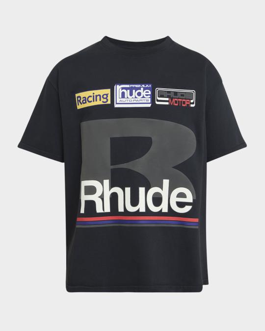 Rhude Men's Racing Patch-Print T-Shirt | Neiman Marcus