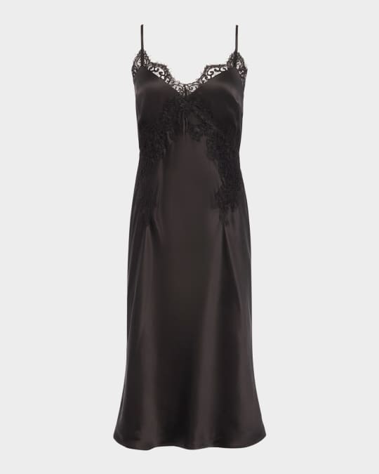 L'Agence Song Lace Slip Midi Dress | Neiman Marcus