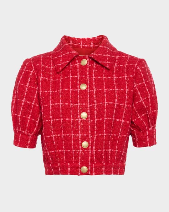 L'Agence Cove Cropped Short-Sleeve Jacket | Neiman Marcus
