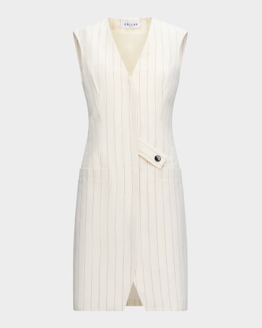 Jamily Pinstriped Vest Dress 