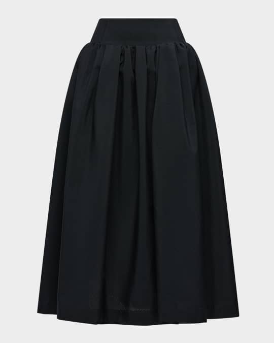 Penelope Pleated A-Line Midi Skirt