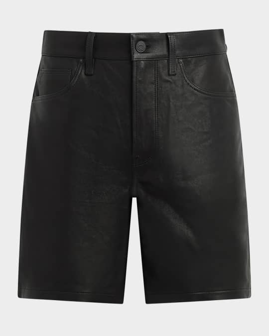 パンツ jentlouis Leather Pocket Shorts Hudson Men's 5-Pocket Leather Work Shorts | Neiman Marcus