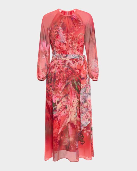sachin and babi light blue dress Casual Butterfly Sleeve High Waist Chiffon Dress – HER SHOP main image 0