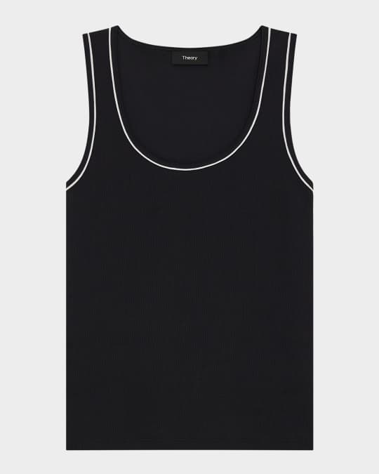 Ribbed Scoop-Neck Tank Top