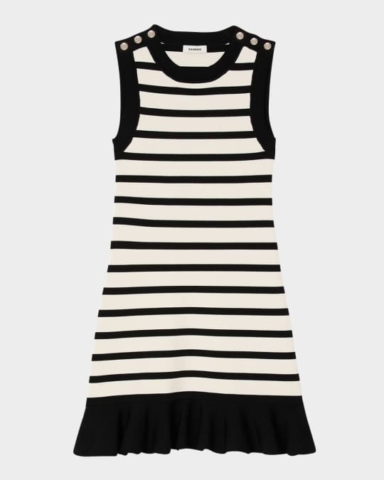 sandro striped knit mini dress Sandro Sicilia Striped Knit Mini Dress