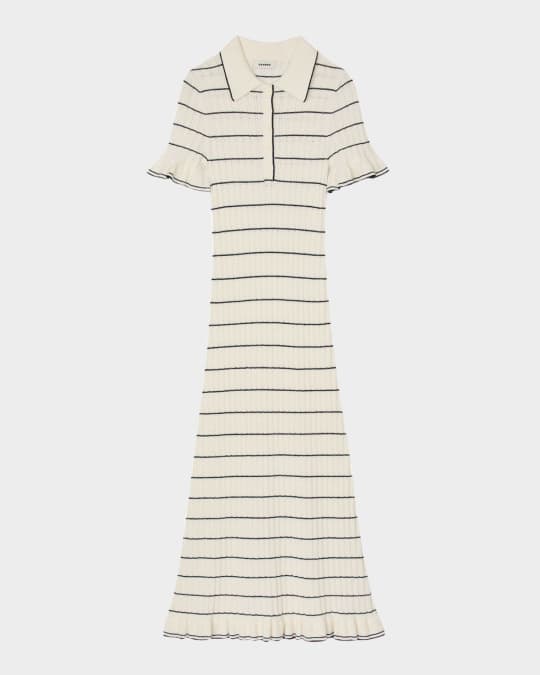 Danielle Striped Knit Maxi Shirtdress