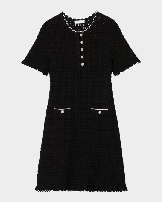sandro mini knit dress Sandro Mini Knit Dress with ruffle