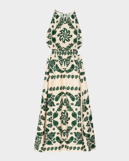 sandro green floral dress Summer dress