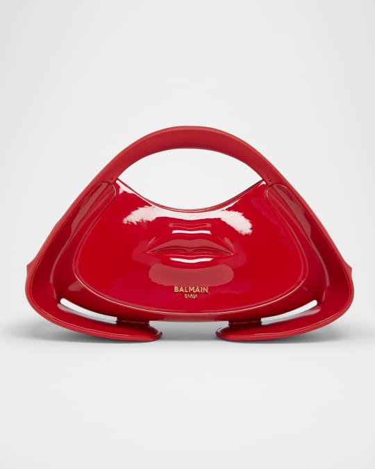 Jolie Madame Small Lips Top-Handle Bag in Patent Faux Leather 