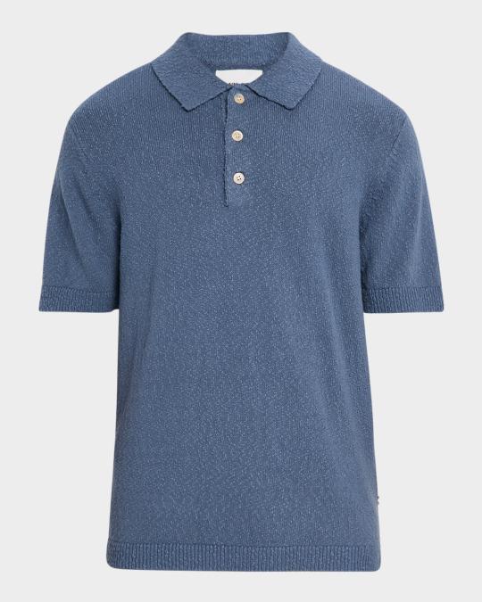 NN.07 Men's Randy Boucle Polo Shirt | Neiman Marcus