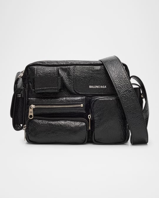 Balenciaga Men's Superbusy Lambskin Crossbody Bag | Neiman Marcus