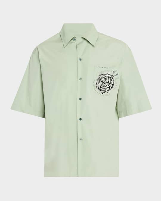 Men's Crystal-Rose Pocket Camp Shirt