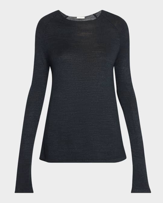 THE ROW Jipin Boat-Neck Silk Knit Top | Neiman Marcus