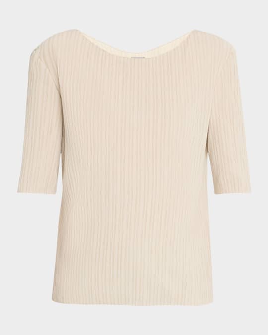 Caraibi Striped Elbow-Sleeve Top