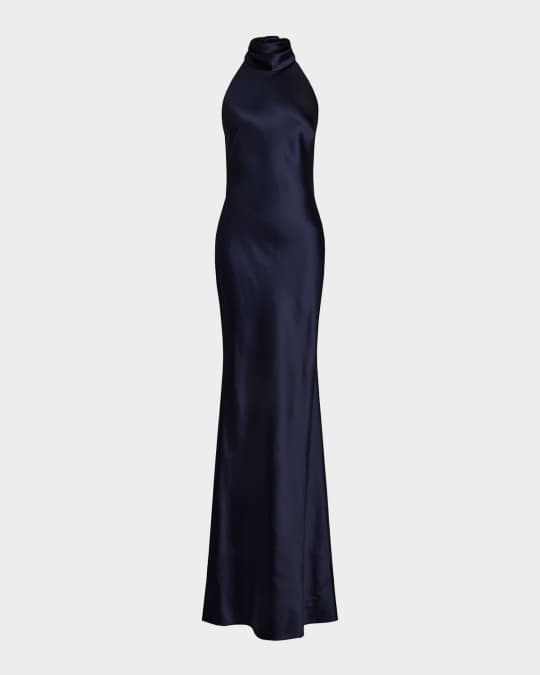 Chilton Stretch Satin Evening Dress