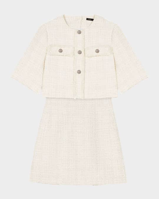 Maje Reims Tweed Two-in-One Mini Dress | Neiman Marcus