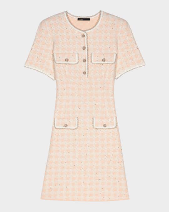 Maje tweed knit dress マージュのツイードドレス Maje Rartingal Sequined Tweed-Effect Check Knit Dress