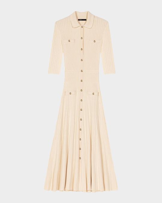 maje rib knit midi dress Rib knit midi dress Blue For Women