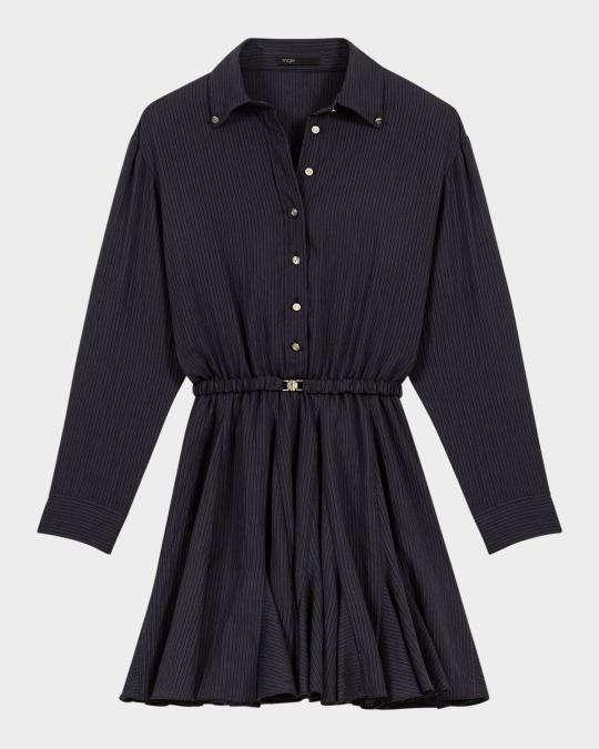 Maje Rafida Belted Mini Shirtdress | Neiman Marcus