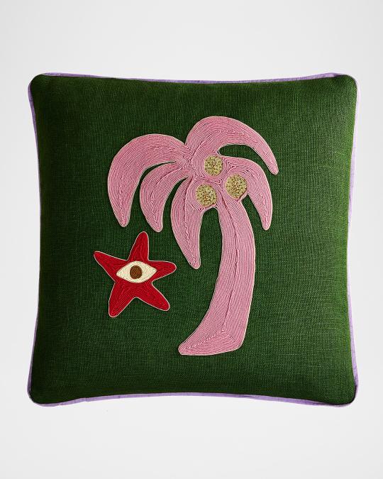 Jonathan Adler Playa Corded Palm Tree Accent Pillow, 16