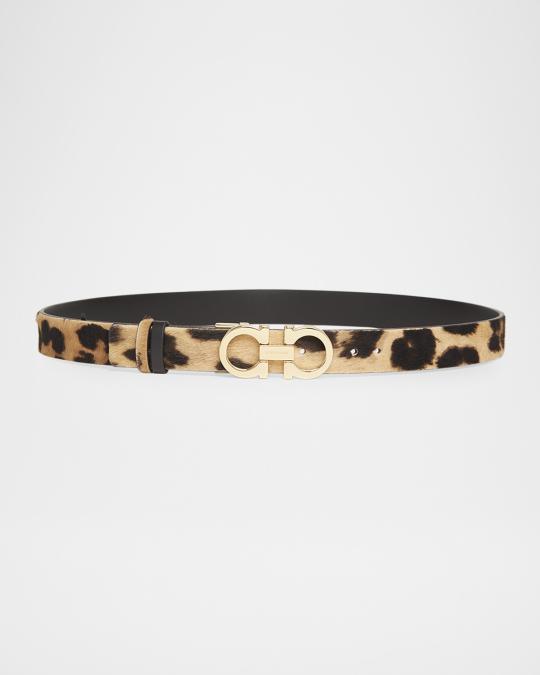 Ferragamo Leopard-Print Leather Belt | Neiman Marcus