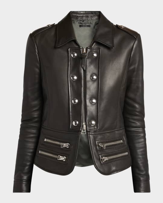 Guanteria Lamb Leather Regimental Biker Jacket