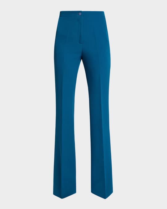 Flare-Leg Techno Crepe Pants