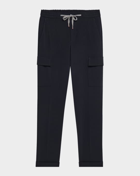 Men's Super 160s Crepe Drawstring Cargo Pants