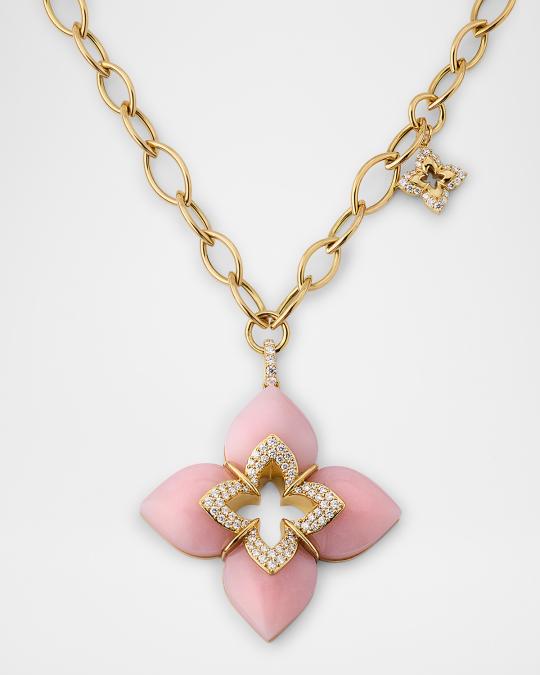 Roberto Coin Souffle 18K Yellow Gold Diamond Venetian Princess Necklace ...