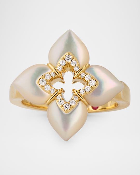 Roberto Coin Souffle 18K Yellow Gold Diamond Venetian Princess Ring ...