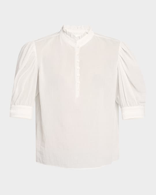 FRAME The Ruffle Collar Top | Neiman Marcus