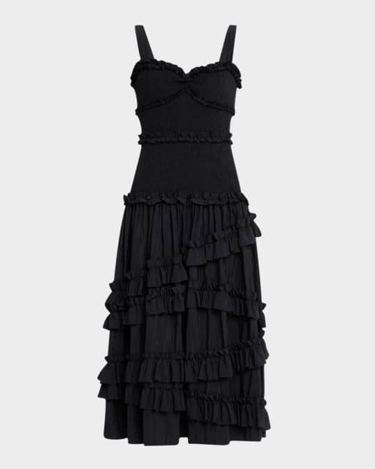Ordina Sleeveless Ruffle Midi Dress