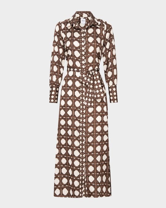 MISA Los Angeles Herminia Satin Midi Shirtdress | Neiman Marcus