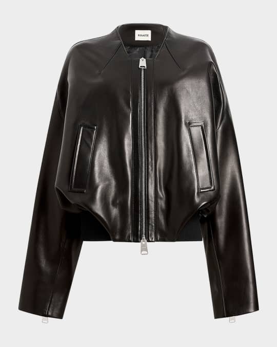 Hewit Zip-Cuff Leather Jacket