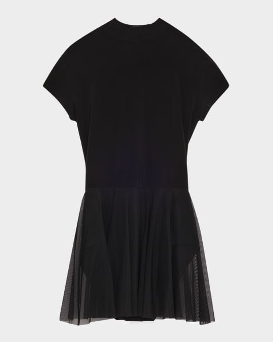 Mock-Neck Flared Pickleball Swim Dress
