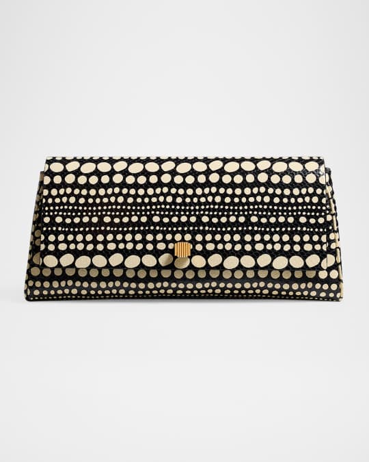 Audrey Dot Python-Embossed Leather Clutch Bag