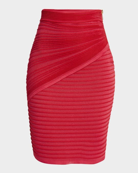 Ruched Knit Pencil Skirt