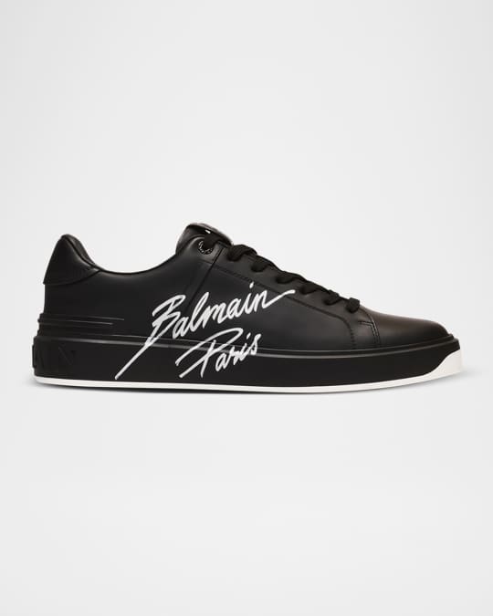 Balmain Men's B-Court Calfskin Low-Top Sneakers | Neiman Marcus