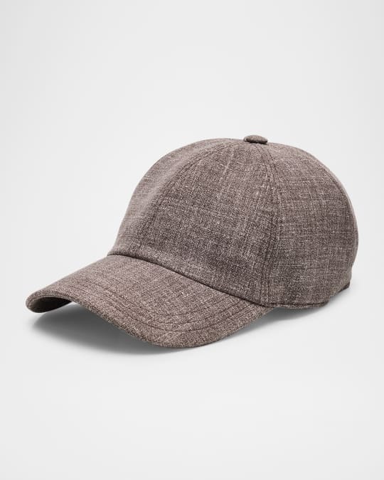 THE ROW Caspian Silk-Linen-Wool Baseball Cap | Neiman Marcus