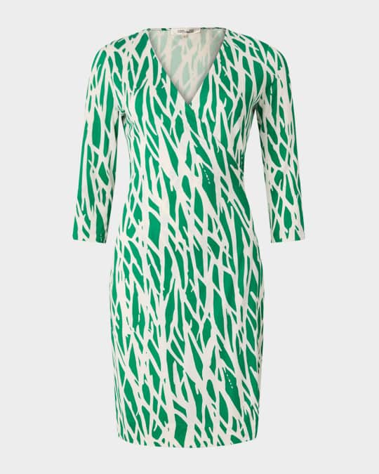 Julian Abstract-Print Jersey Mini Wrap Dress