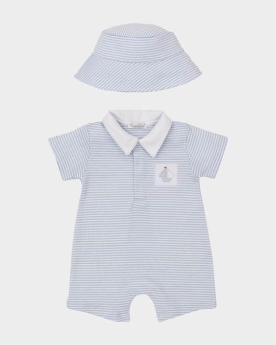 Boy's Saturday Regatta Striped Short Playsuit, Size 0M-9M