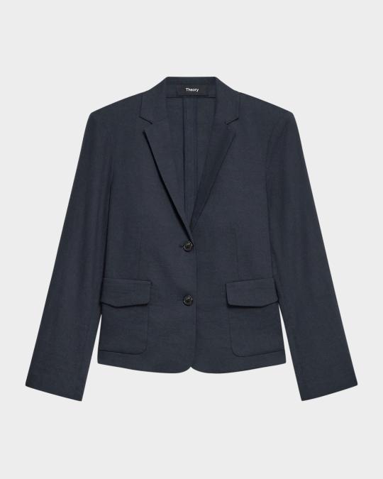 Theory Shrunken Crunch Linen Jacket | Neiman Marcus