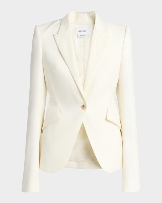 McQueen Belted Back Single-Breasted Blazer | Neiman Marcus