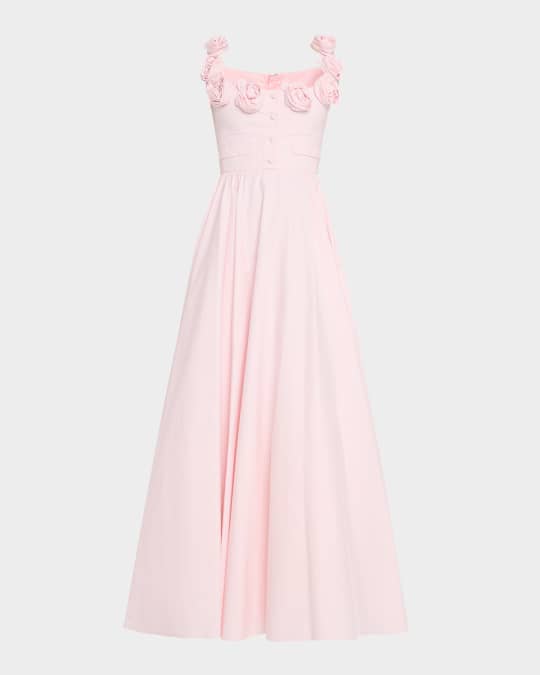 Giambattista Valli Rosette Scoop-Neck Fit-&-Flare Dress